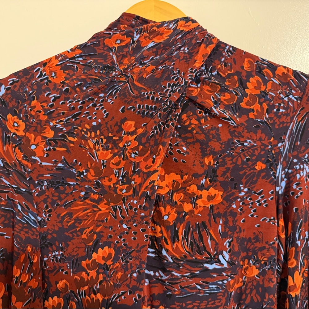 Samsøe Oline Long Sleeve Jersey Tie T-shirt in Fired Crepitus